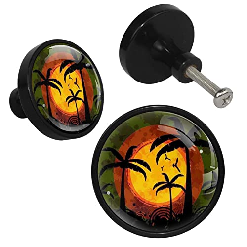 YATELI Perillas de extracción de para gabinetes,armarios,Puertas y cajones de Muebles: se Venden como un Paquete de 4 perillas,Playa Sunset Playa Tropical Palmer