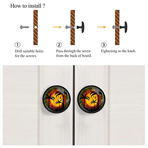 YATELI Perillas de extracción de para gabinetes,armarios,Puertas y cajones de Muebles: se Venden como un Paquete de 4 perillas,Playa Sunset Playa Tropical Palmer