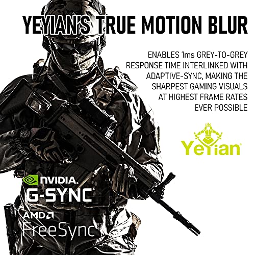 YEYIAN Monitor Curvo Gaming Sigurd 3001 27" PC LED sin Marco, 1080P HD, 165Hz, 1ms, 3000:1, 16:9, 178°, 16.7M Colores, G-Sync, FreeSync, DP/DVI/HDMI, Altavoz, Inclinación/Altura/Pivote Ajustable