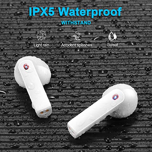 yobola Auriculares Inalámbricos, Auriculares Bluetooth 5.1 HiFi Estéreo, Auriculares Inalambricos Bluetooth con Control Táctil, Micrófono Incorporado, IPX5, para Xiaomi Samsung iPhone Huawei