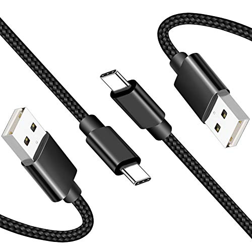 YOREPEK Cable Largo USB C 3M, 2 Paquete 5A Nailon Cable USB Type C Carga Rapida Cable Transmisión Datos Compatible con PS5 DualSense, Mando Pro Nintendo Switch, Xbox Series X/S, Samsung, Xiaomi Redmi