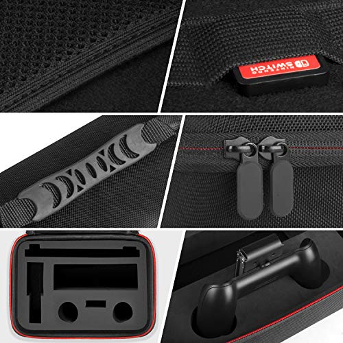 Younik Funda para NS Switch/Switch OLED Estuche Dura de Transporte de Lujo, para la Consola Switch, La Base de la Switch, Adaptador de Corriente alterna, Control Pro y 10 Cartuchos de Juegos