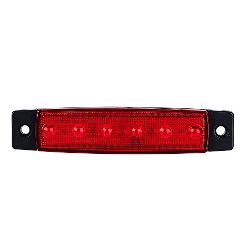 YUK 10 luces LED laterales de ,6 luces LED para señalización de remolque, para camiones, luz de marcador, ámbar, luz de marcador lateral trasera, luces de señalización de cabina de camión(rojo)
