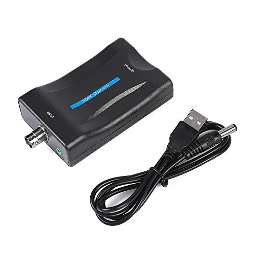 Yunir Caja convertidora de BNC a HDMI, Convertidor de BNC a HDMI Pantalla Adaptador de Video HD 1080P/720P Monitor de vigilancia para PS2, PS3, PSP, Wii, XBOX360, etc.