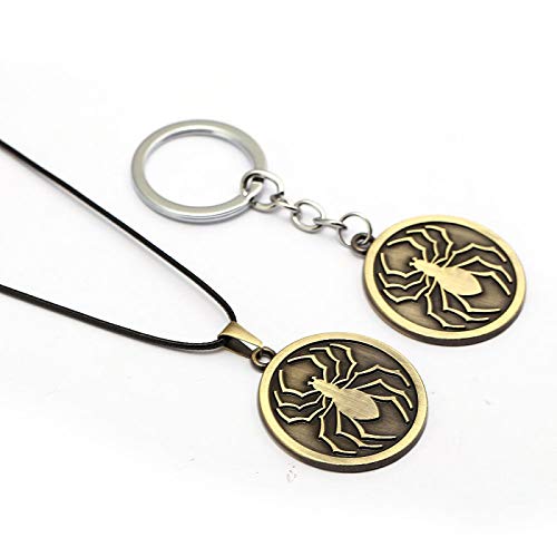 YUNMENG Collar de 2 Piezas Kulolo The Phantom Brigade Spider Logo Colgante Collar Cadenas de Cuerda joyería de Anime