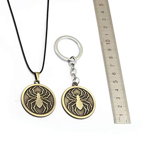YUNMENG Collar de 2 Piezas Kulolo The Phantom Brigade Spider Logo Colgante Collar Cadenas de Cuerda joyería de Anime