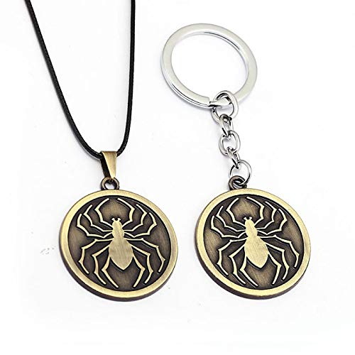 YUNMENG Collar de 2 Piezas Kulolo The Phantom Brigade Spider Logo Colgante Collar Cadenas de Cuerda joyería de Anime