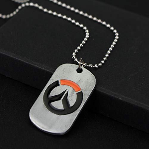 YUNMENG Overwatch Juego Collar Colgantes joyería Tracer Reaper OW Llavero Entretenimiento Logo llaveros Collares Hombres gargantillas Regalo