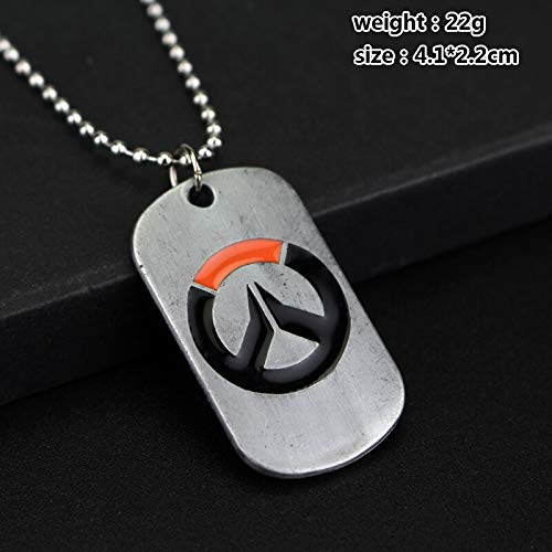 YUNMENG Overwatch Juego Collar Colgantes joyería Tracer Reaper OW Llavero Entretenimiento Logo llaveros Collares Hombres gargantillas Regalo
