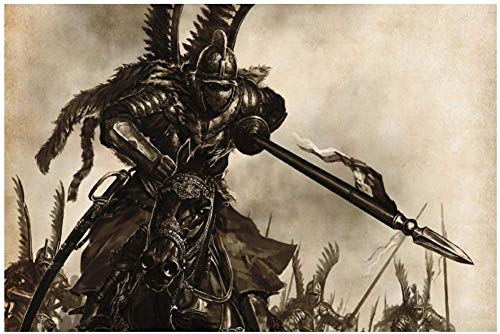 YYLPRQQ Mount & Blade-with Fire and Sword Winged Hussar Art Wall Canvas Poster Print Sala De Estar Decoración del Hogar 60X80Cm Sin Marco