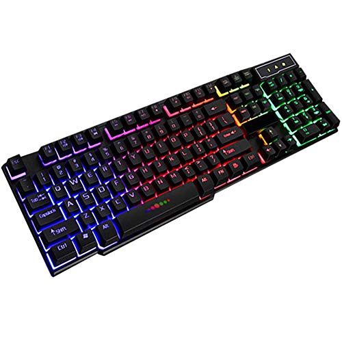 YZCH Gaming Keyboard,Wired Rainbow Led Backlit 104 Keys Mechanical Fell Wired USB Keyboards,RGB LED Backlit for Overwatch LOL