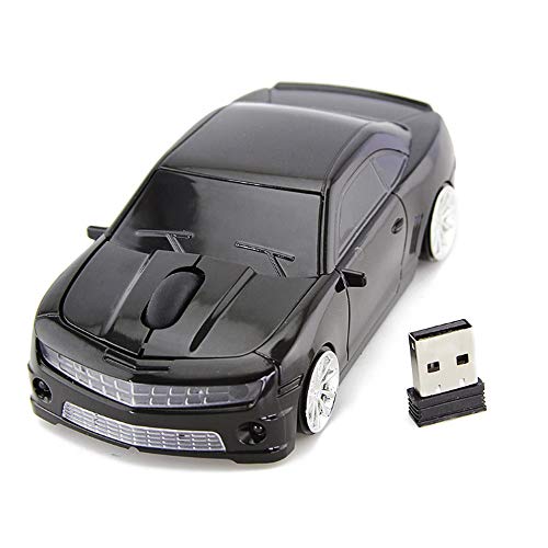 ZAKRLYB Ratón óptico USB inalámbrico de 2,4 GHz ratón for Juegos 3D 1000 dpi Forma Coche del ratón Carreras de Autos Deportivos for el Ordenador portátil PC portátil (batería no incluida)