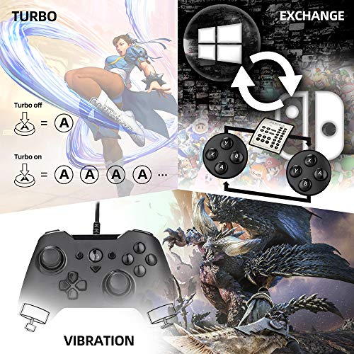 ZD-O Wired Gaming Controller 6 Remappable Multi-Function Buttons for Steam Nintendo Switch,Lapto/PC(Win7-Win10),Android Smartphone Tablet VR TV Box（WHITE）