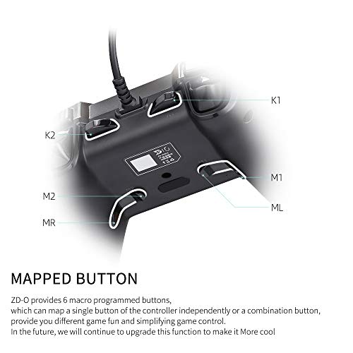 ZD-O Wired Gaming Controller 6 Remappable Multi-Function Buttons for Steam Nintendo Switch,Lapto/PC(Win7-Win10),Android Smartphone Tablet VR TV Box（WHITE）