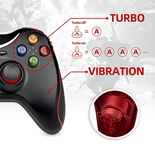 ZD T Gaming - Mando para mando con cable para PC (Windows XP/7/8/8.1/10) / Playstation 3 / Android/Steam - No compatible con Xbox 360/One (cable en T)