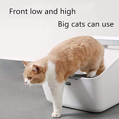 ZDAMN Cajas de Arena para Gatos Gato Inteligente Inteligente WC Net Sabor Doble contra Las Arenas de inducción semiabierto de la litera del Gato Inteligente para Gato