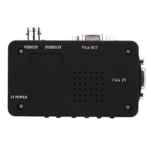 Zerone Conversor de vídeo de 1080p, BNC/S-Video/VGA a VGA para DVD, PDP y PS2, color negro