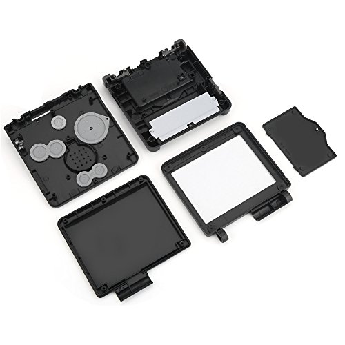 Zerone Shell Case para Gameboy SP, Kit de reparación de la Carcasa de la Carcasa de Repuesto para Nintendo Game Boy Advance GBA SP (Negro)