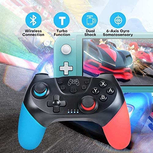 Zexrow Mando para Nintendo Switch, Mando Pro Controller Mando pc Inalambrico con Función Gyro Axis/Dual Shock y Turbo Compatible con Nintendo Switch