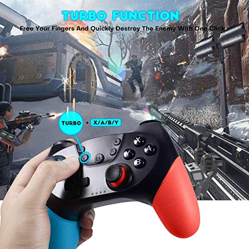 Zexrow Mando para Nintendo Switch, Mando Pro Controller Mando pc Inalambrico con Función Gyro Axis/Dual Shock y Turbo Compatible con Nintendo Switch