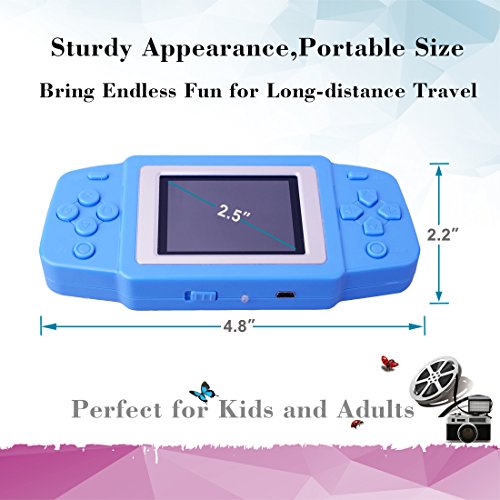 ZHISHAN Niños Consolas de Juegos de Mano Portátil Retro Handheld Game Console 2.5" LCD Pantalla con 218 Classico Nostalgia 80s Videojuegos Navidad Regalo de Cumpleaños para Chicos Y Propio (Azul)
