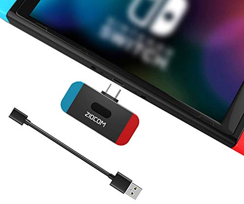 ZIOCOM Adaptador Bluetooth para Nintendo Switch/Lite, PS4, PS5, PC, Adaptador Bluetooth Transmisor de Audio, Compatible con Auriculares Bluetooth Altavoces Auriculares