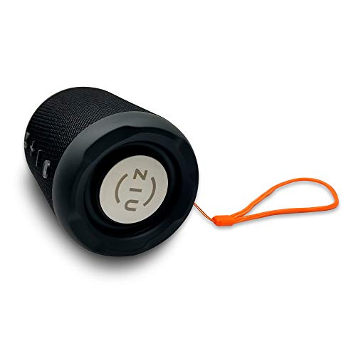 ZIU Rocket - Altavoz inalámbrico Bluetooth 5.0 Estéreo Subwoofer Resistente Portatil Manos Libres USB Conexión TWS Micro SD Entrada Auxiliar Radio FM Micrófono Incorporado - Negro 12 x 9 x 9 cm