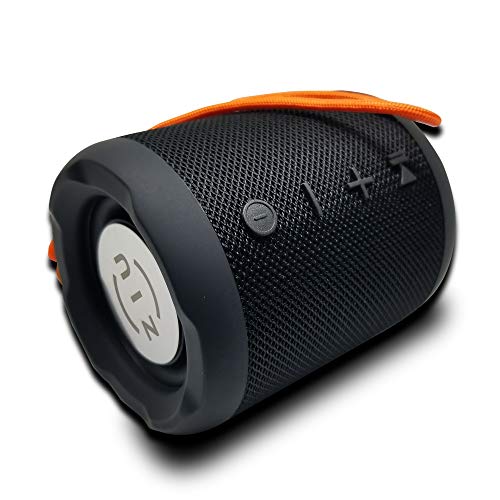ZIU Rocket - Altavoz inalámbrico Bluetooth 5.0 Estéreo Subwoofer Resistente Portatil Manos Libres USB Conexión TWS Micro SD Entrada Auxiliar Radio FM Micrófono Incorporado - Negro 12 x 9 x 9 cm