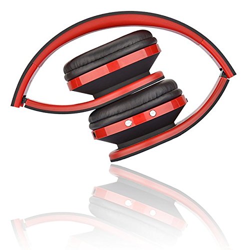 Ziu Smart Items - Auriculares Bluetooth inalámbricos (Cancelación de Ruido, micrófono Incorporado, Radio, conexión Jack 3.5mm) Color Rojo