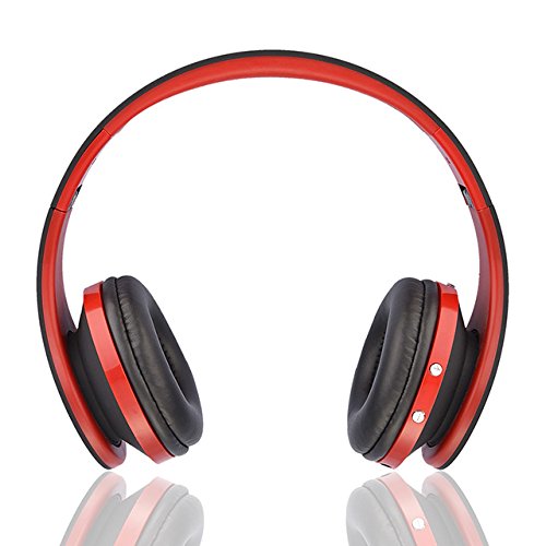 Ziu Smart Items - Auriculares Bluetooth inalámbricos (Cancelación de Ruido, micrófono Incorporado, Radio, conexión Jack 3.5mm) Color Rojo
