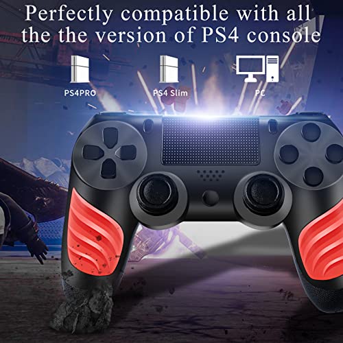 ZLMAY Mando PS-4, Mando Inalámbrico para Playstation 4/ Pro/Slim, Mando PS-4 Inalámbrico con Doble Vibración y Seis Ejes, Joystick PS-4 con Cargador y Agarres para el Pulgar (Blue)