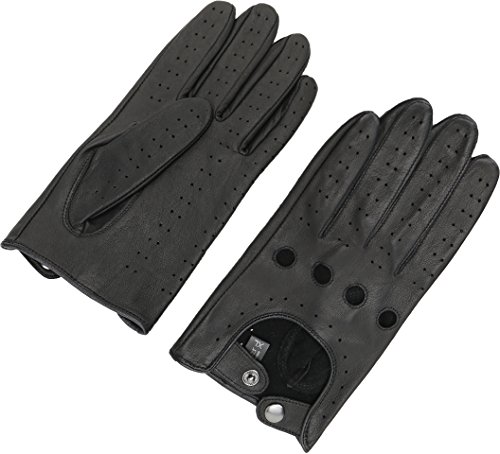 ZLUXURQ Guantes de conducción de piel de oveja para hombre sin forro, suaves y cómodos