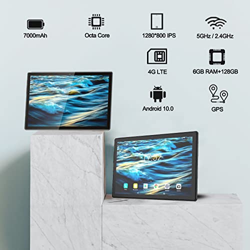 ZONMAI X-G4 Tablet 10.1 Pulgadas Android 10.0 | Tablet 5G WiFi 4G LTE 6GB RAM+128GB ROM TF 256GB, MTK Octa-Core Ultrar-Rápido | Dual SIM Bluetooth 7000mAh Google GMS Type-C GPS