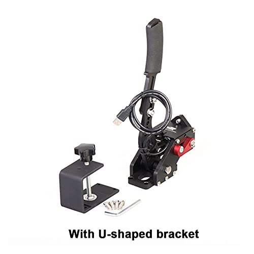 ZSM Handbrake 16 bits Hall Sensor USB Handbrake Fit para los Juegos de Carreras de SIM Logitech G25 / 27/29 T300 T500 Fit para PC Windows Dirt Rally Sistema de Frenos (Color : with U-Shaped Parts)