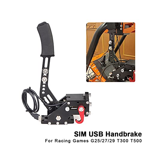 ZSM Handbrake 16 bits Hall Sensor USB Handbrake Fit para los Juegos de Carreras de SIM Logitech G25 / 27/29 T300 T500 Fit para PC Windows Dirt Rally Sistema de Frenos (Color : with U-Shaped Parts)