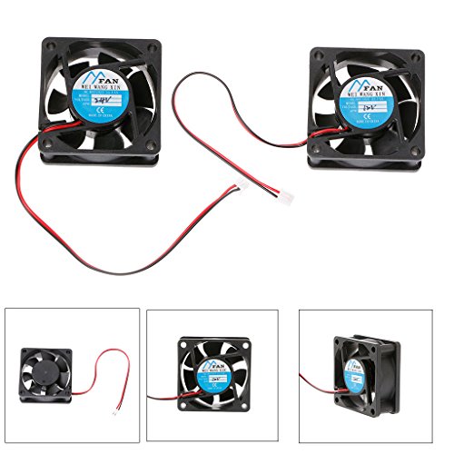 ZZALLL 60mm × 60mm × 25mm DC 12V 24V 2-Pin Cooler Sin escobillas PC CPU Case Cooling Fan 6025-2#