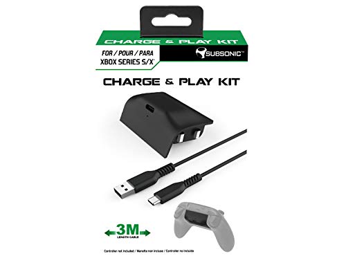 - Subsonic - Kit de carga - Batería y 3 metros de cable USB C para el controlador de la serie Xbox X (Xbox Series X)