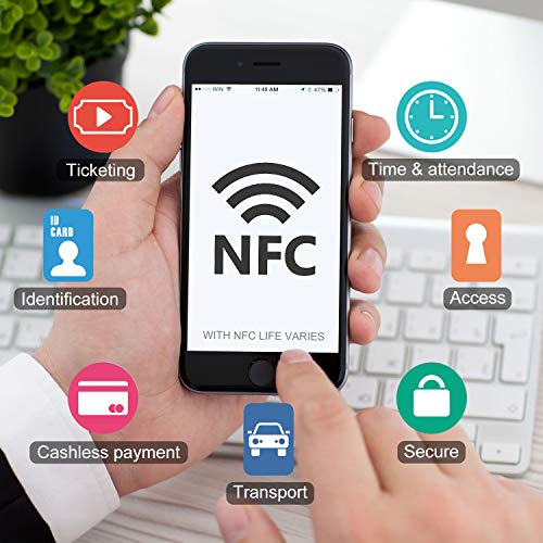 10 Tarjetas NFC 215, Tarjetas NFC 215 en Blanco Regrabables con Forma de Moneda de 25 mm/ 0,98 Pulgadas Compatible con TagMo Amiibo y NFC Teléfonos Móviles y Dispositivos Habilitados, Incluye 1 Caja