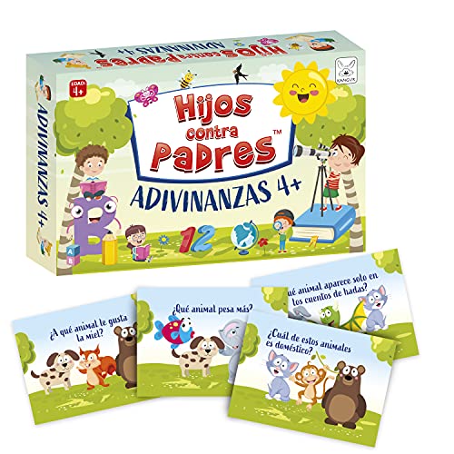 100 Adivinanzas 4+ Juego de Cartas para Toda la Familia Juego Educativo para Niños Acertijos Juegos de Preguntas | Hijos contra Padres Adivinanzas 4+ Juego de Mesa | 100 Adivinanzas | de 4 Años
