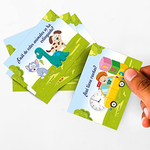 100 Adivinanzas 4+ Juego de Cartas para Toda la Familia Juego Educativo para Niños Acertijos Juegos de Preguntas | Hijos contra Padres Adivinanzas 4+ Juego de Mesa | 100 Adivinanzas | de 4 Años