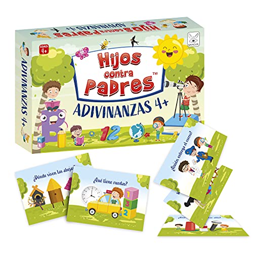 100 Adivinanzas 4+ Juego de Cartas para Toda la Familia Juego Educativo para Niños Acertijos Juegos de Preguntas | Hijos contra Padres Adivinanzas 4+ Juego de Mesa | 100 Adivinanzas | de 4 Años