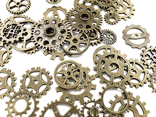 100 gramos de Steampunk Cogs Metal Colgante Cogs Steampunk para la joyería DIY hechos a mano hechos a mano accesorios de la joyería de la aleación (aprox. 70pcs)