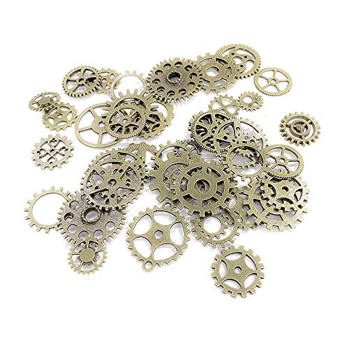 100 gramos de Steampunk Cogs Metal Colgante Cogs Steampunk para la joyería DIY hechos a mano hechos a mano accesorios de la joyería de la aleación (aprox. 70pcs)