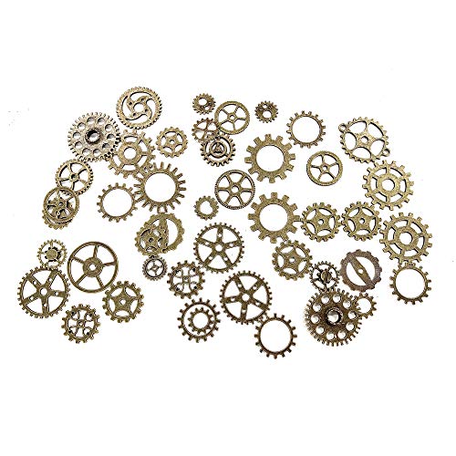 100 gramos de Steampunk Cogs Metal Colgante Cogs Steampunk para la joyería DIY hechos a mano hechos a mano accesorios de la joyería de la aleación (aprox. 70pcs)