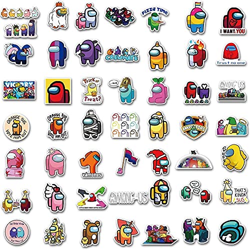 100 unids Among Us Pegatinas para el tema del juego del ordenador portátil Calcomanías impermeables Pegatinas para botellas de agua portátil Teléfono equipaje(100 piezas)