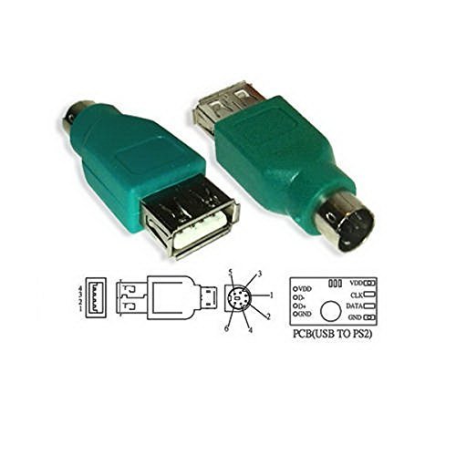 1001 Cables – Adaptador USB a Adaptador de Hembra a Conector Macho PS2 (Teclado/ratón)
