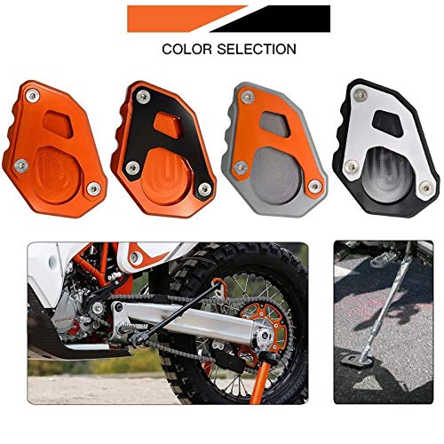 1050 1090 1190 1290 Adventure Motocicleta CNC Aluminio Costado Soporte Lateral Ampliar para 1050 1090 1190 1290 Adventure / 1290 Super Adventure R (Naranja+Naranja)