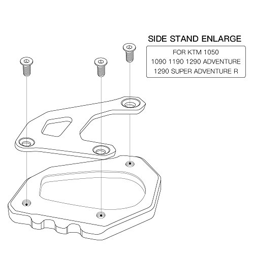 1050 1090 1190 1290 Adventure Motocicleta CNC Aluminio Costado Soporte Lateral Ampliar para 1050 1090 1190 1290 Adventure / 1290 Super Adventure R (Naranja+Naranja)