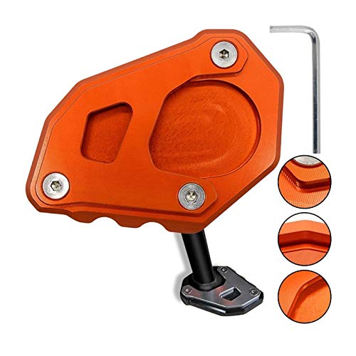 1050 1090 1190 1290 Adventure Motocicleta CNC Aluminio Costado Soporte Lateral Ampliar para 1050 1090 1190 1290 Adventure / 1290 Super Adventure R (Naranja+Naranja)