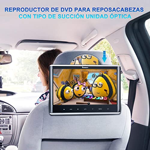 12” Reproductor de DVD para Coche con Entrada HDMI, DVD para Reposacabezas con Auriculares, soporta USB/SD, DVD/CD región Libre - NAVISKAUTO